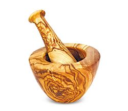 OLIVE WOOD MORTAR 13 CM